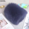 2025 New Luxury 100% Natural Real Fox Fur Hat Women Winter Knitted Real Fox Fur Bomber Cap Girls Warm Soft Fox Fur Beanies Hats 1