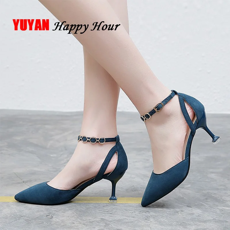 

2019 Sexy Ladies Party Shoes Women High Heels Pointe Heeled Shoes Fashion Pumps Women Thin Heel 7cm A1165