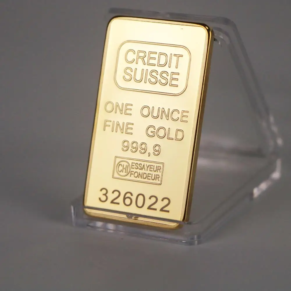 Non magnetic One Ounce Fine Gold 9999 Credit Bars With Different Serial Laser Number Decoration 