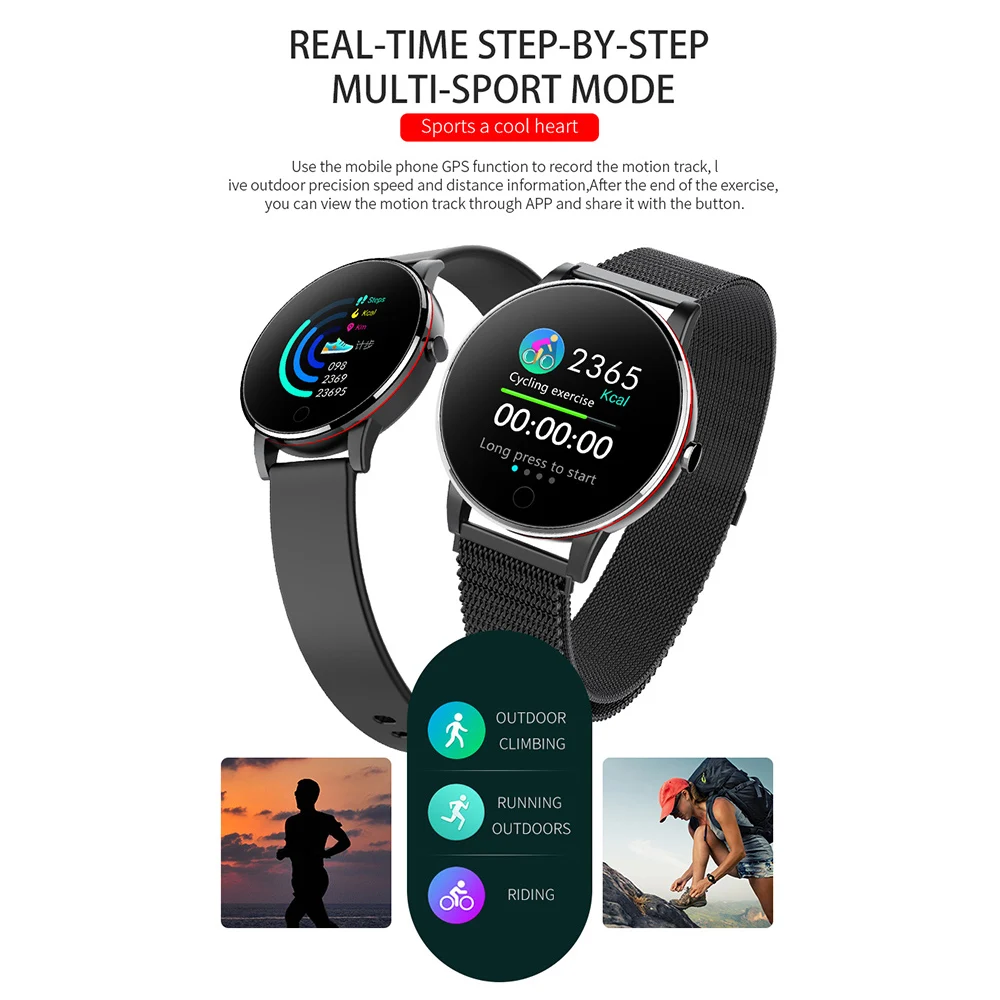 Q19 модные часы Smart Watch Для мужчин Для женщин Цвет Экран жизнь Водонепроницаемый спортивный браслет шаг подсчета сердечного ритма, Смарт-часы с мониторингом