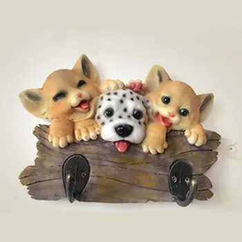 

Creative Dog Shape Wall Hook Resin 3D Animals Hooks Clothes Coat Hangers Key Holder Towel Rack Kitchen Accessories Home Decor
