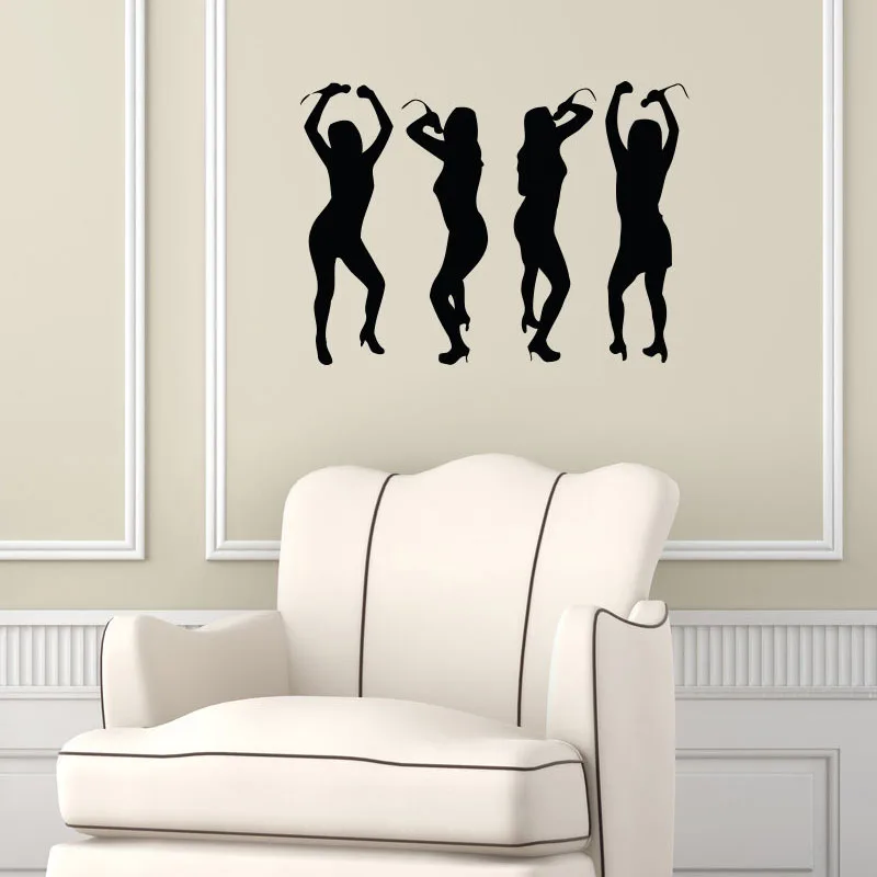 Singer Girl Microphone New Design Vinyl Wall Decal Art Murals Waterproof Removable Sticker Home Decor Wallpaper Poster | Дом и сад