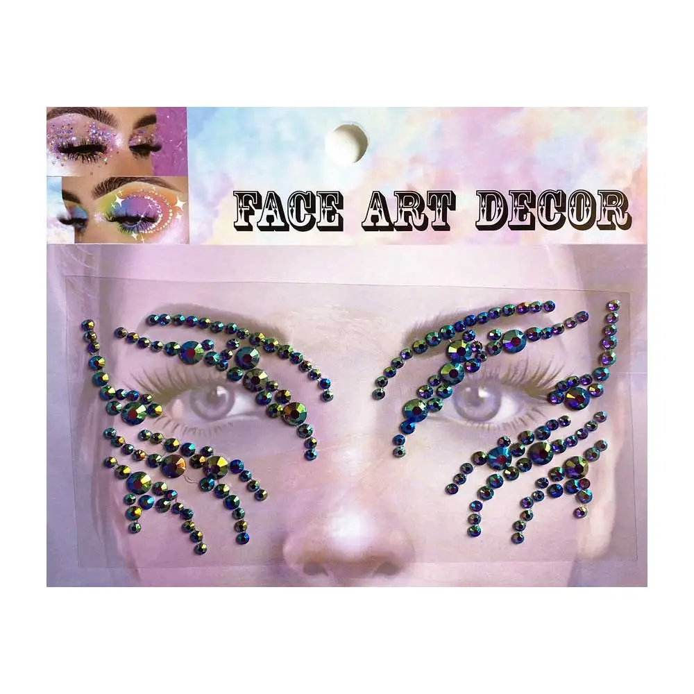 Face Jewels Makeup Sticker Easy Use DIY Rhinestones Decor Great For Wedding Masquerade Makeup rhinestone stickers makeup stickers makeup rhinestone stickers makeup accessories