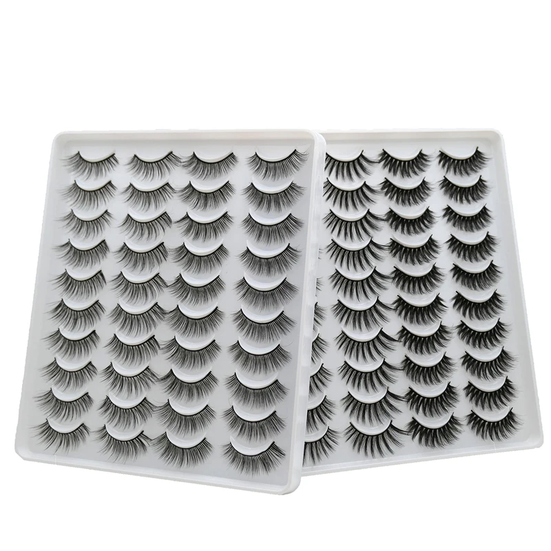 20 Pairs Natural 3D False Eyelashes 15-20mmFake Lashes Makeup Faux Mink Lashes Extension Mink Eyelashes Wholesale wholesale eyelashes 50pairs 3d mink lashes luxury hand made mink lash long lasting volume lashes extension false eyelashes free