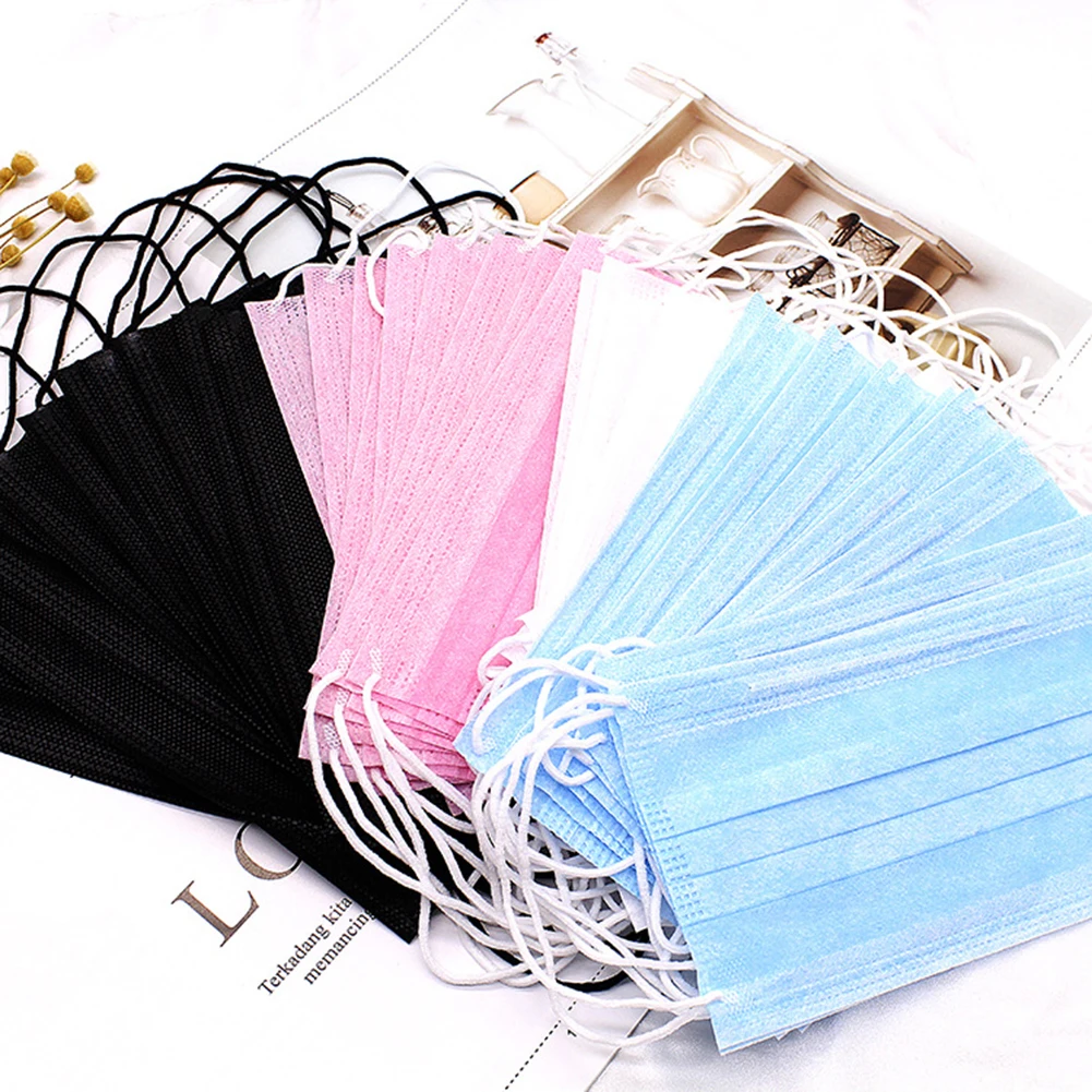 

10P Disposable Face Mask 3Layer Medical dental Earloop Activated Carbon Anti-Dust Face Surgical Masks