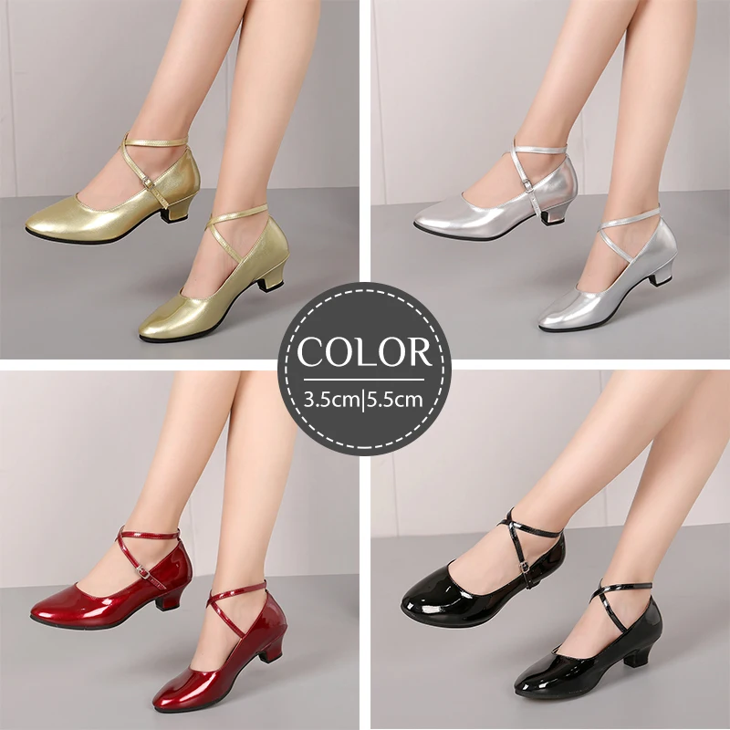 DKZSYIM Women Tango Dance Shoes Ballroom Latin Shoes Ladies Modern Jazz Comfortable Close Toe Middle Heel Party Dance Sneakers 2