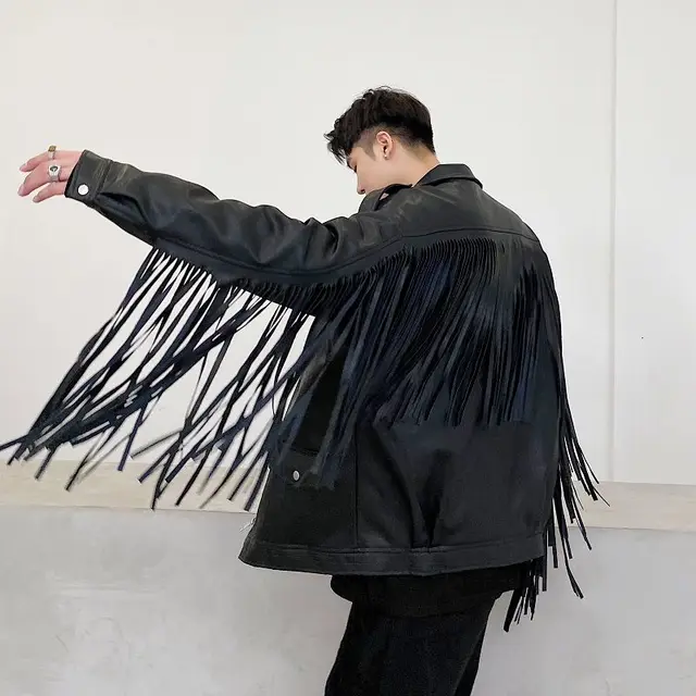 $US $69.19 New Dark Motorcycle Streetwear Clothing Jacket Men Loose Popular Logo Design Sense Fried Street Leather Windbreaker Recommend