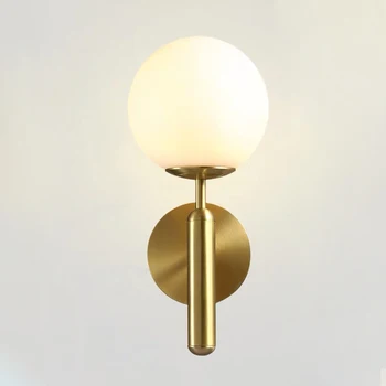 

Sale Globe Led Wall Light Fixtures Modern Glass Ball Stairs Wandlamp Up Down Bathroom Mirror light Gold Black Round Wall Lamp