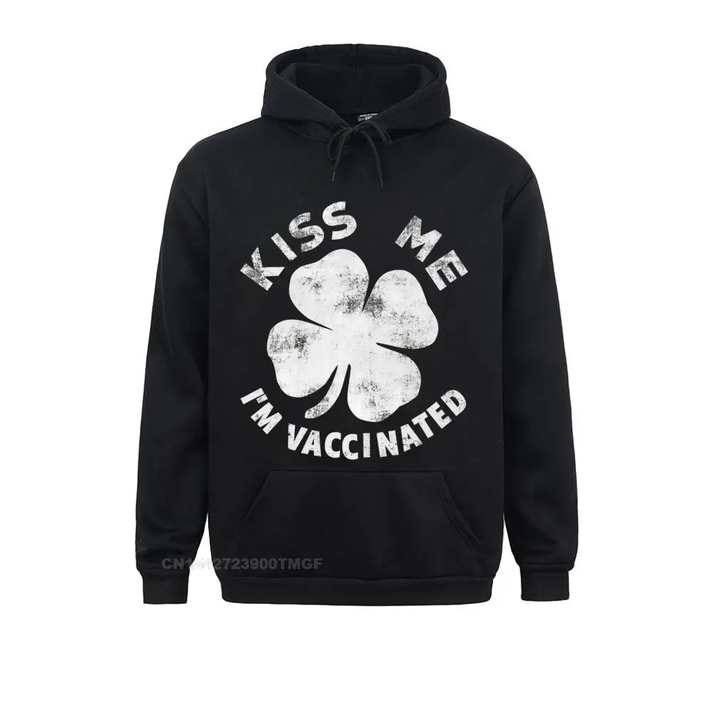 Kiss Me Im Irish Vaccinated St Patricks Day Funny Premium T-Shirt__21209 Sweatshirts Crazy Long Sleeve 2021 Discount  Hoodies Clothes for Students Summer/Autumn Kiss Me Im Irish Vaccinated St Patricks Day Funny Premium T-Shirt__21209black