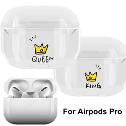 Противоударный жесткий чехол из поликарбоната для Airpods Pro ясное прозрачное покрытие для Airpods 3 защитные наушники queen King пара для Air pods