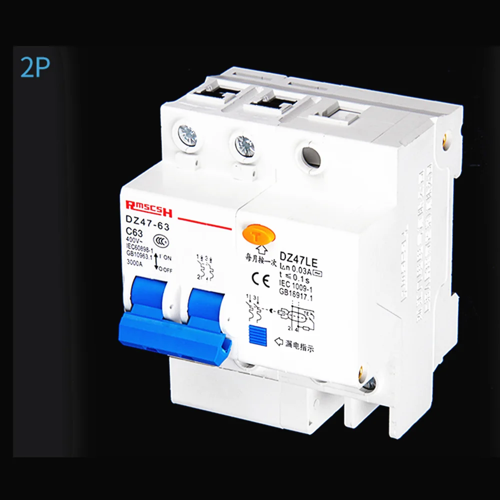 DZ47LE-63 защита от перегрузки ELCB замыкание утечки