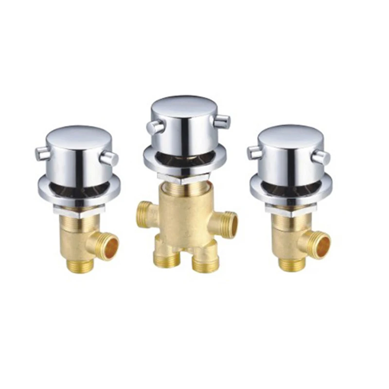 วาล์วสวิตช์ทองเหลืองสําหรับก๊อกน้ําอ่างอาบน้ํา ฝักบัวผสม ก๊อกน้ําอาบน้ํา วาล์วควบคุม แยกอุปกรณ์เสริมก๊อกน้ําด้านข้างทรงกระบอกห้ารู 1