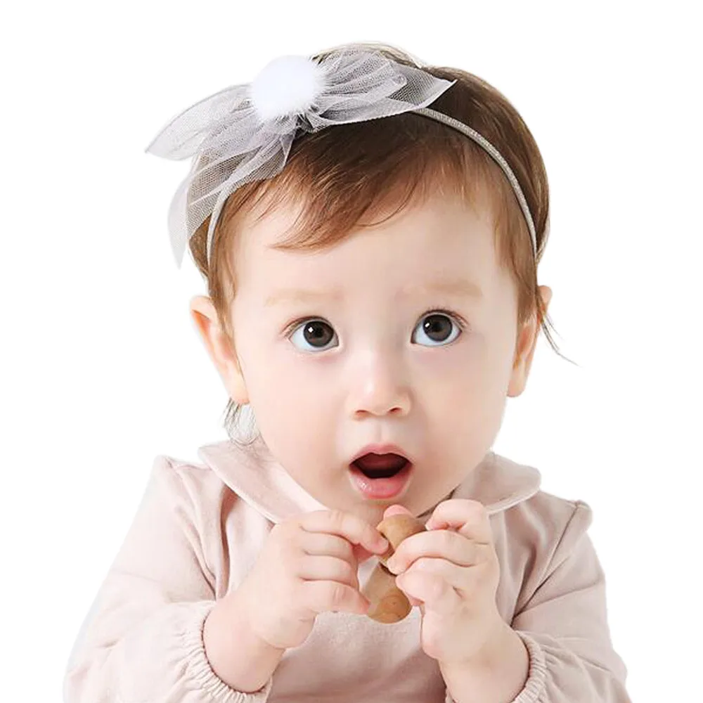 Модные детские аксессуары для детских волос Ободки для девочек Kawaii Эластичный Бант Твердые повязки на голову для новорожденных детские