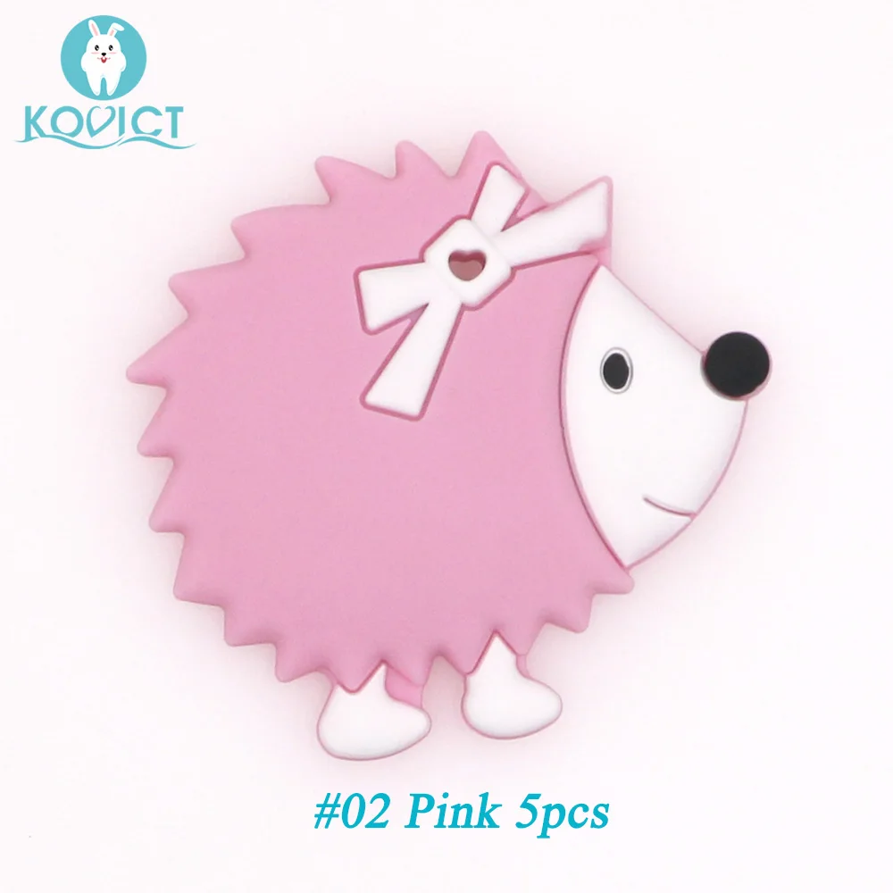 02 Pink 5pcs Kovict без добавления бисфенола А 5/10 шт. Ежик силиконовый детский Прорезыватель для зубов против грызунов Нового Дизайна милые детские игрушки для режущихся зубов жевательные животных Форма для кормления подарок - Цвет: 02 Pink 5pcs