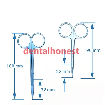

2pc/set Titanium Iris Scissors Straight/Curved 22mm tip eye surgical instrument