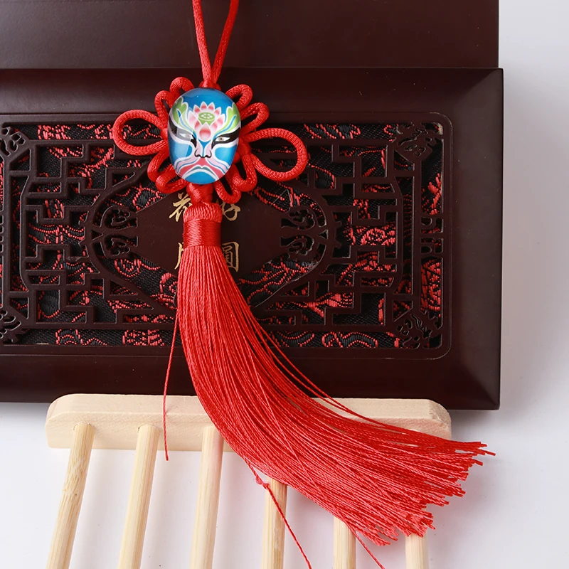 8 шт. китайский ремесло узел кисточкой кулон ремесла навесные украшения для дома Китай Характеристики подарок Пекинская опера маски для лица - Цвет: Красный