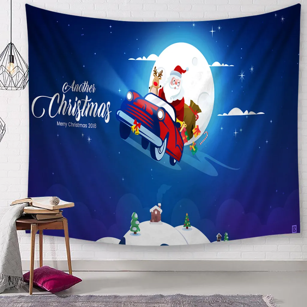 Ouneed, Рождественский гобелен, 150x200 см, гобелен с принтом, настенное искусство, украшение для дома, настенный гобелен с орнаментом, рождественский дом - Цвет: I
