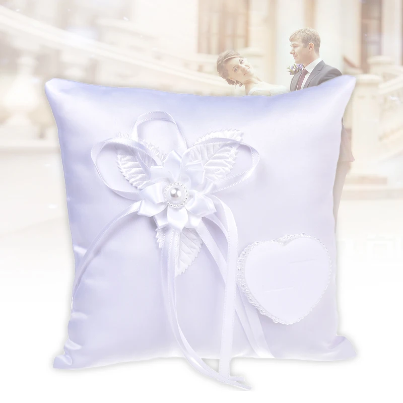 

Wedding Ring Pillow Knotbow Pillow Square Shape Circle Box Rings Holder 2019ing
