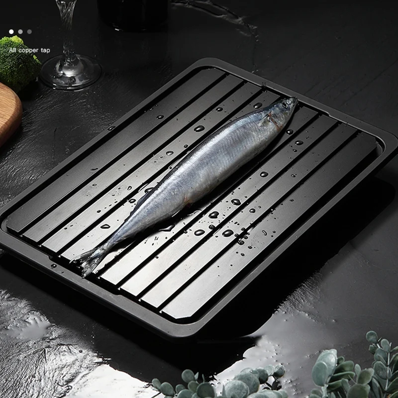 Bandeja de descongelación rápida, descongelación rápida duradera, textura multifuncional, para alimentos congelados, placa para descongelar rápida, herramienta de cocina, 2 uds.