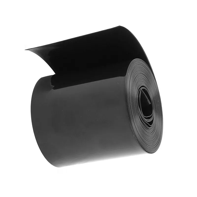 Горячая XD-70mm/44 мм ПВХ термоусадочные трубки 5 м для 18650 аккумуляторной батареи черный