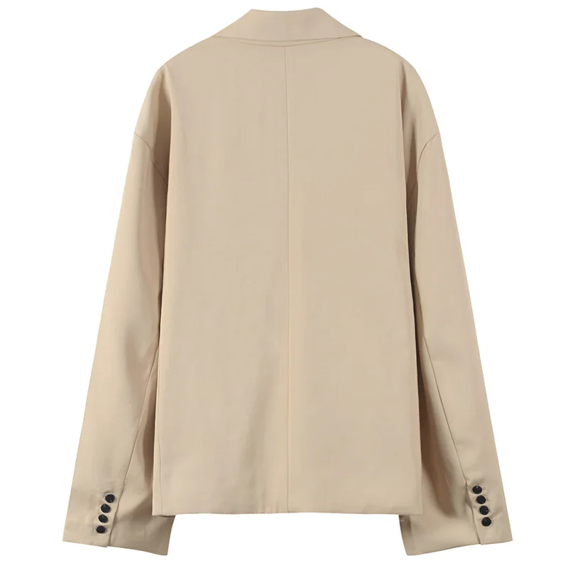 

2018 Early Autumn Fashion New Products Elegant Korean-style Solid Color Loose-Fit Fold-down Collar Tops CHIC Retro Suit Jacket