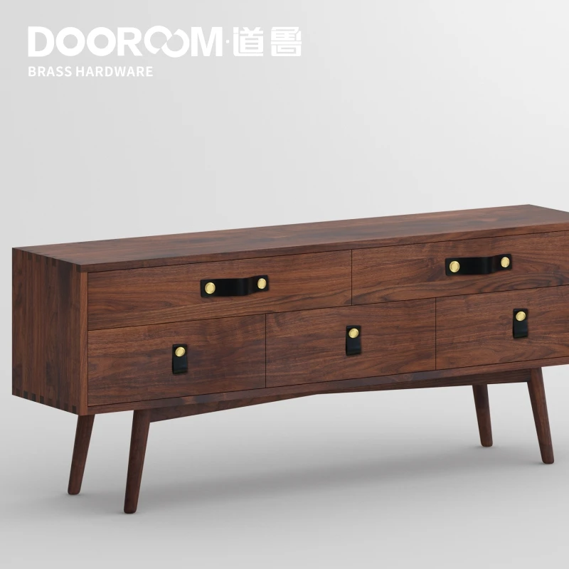 Прочные ручки для мебели Dooroom из натуральной коровьей кожи Современные Простые