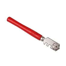 Профессиональный стеклорез, нож для резки окон, станок, ремесленный резак, плитка Pro, 6 колес, аксессуар, серебро+ красный, прочный