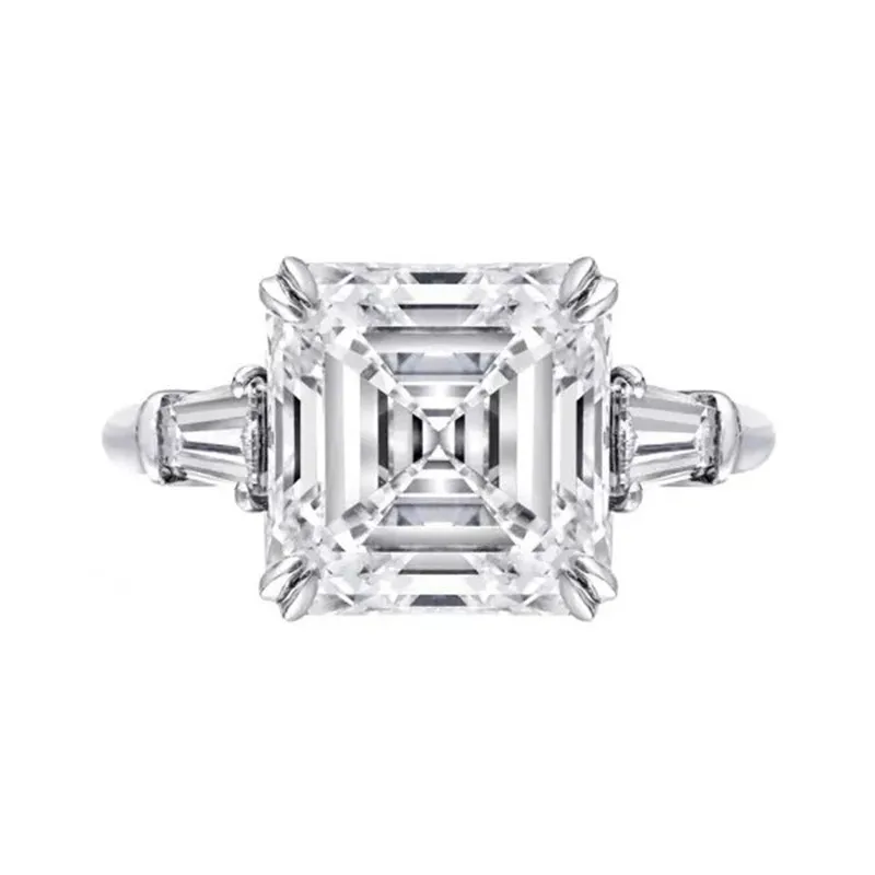 Choucong роскошное кольцо Asscher cut 12 мм AAAAA cz Sona камень 925 пробы серебро обручальное кольцо кольца для женщин ювелирные изделия