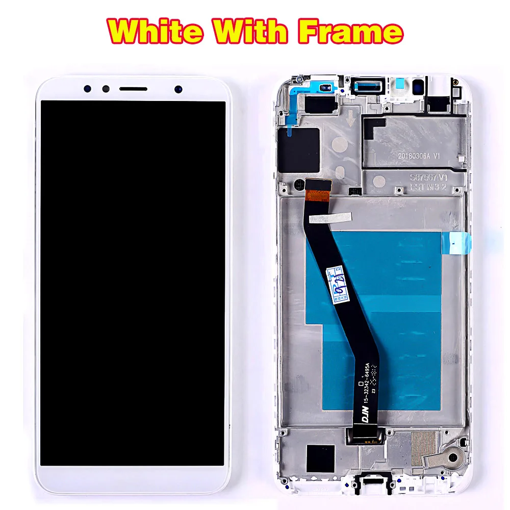 По сделке команда ЖК-дисплей для huawei Honor 7A AUM-l29 5,7 дюймов кодирующий преобразователь сенсорного экрана в сборе 1440*720 рамка с инструментами стеклянная пленка - Цвет: White with Frame