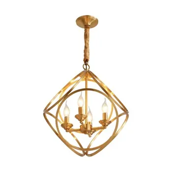 

Luxury LED Copper Chandeliers Lamp For Bedroom Living room Bar Retro Gold Chandelier with Chain Home Lights lampara candelabro