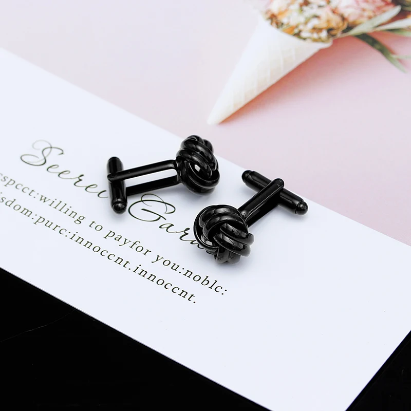 Crystal Cufflinks Golden Silver Black Color Round Ball for Men Jewelry Accessories Suit Gentleman