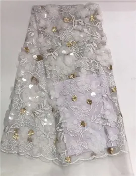 

Elegant African net lace fabric with shinning sequinsFrench tulle mesh lace for dress PDN560(5yards/lot)