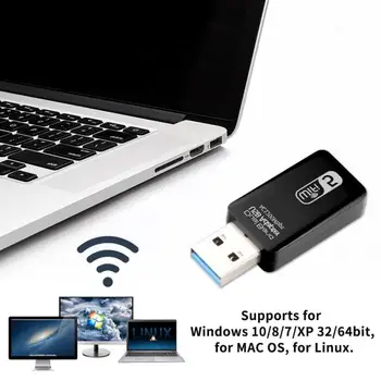 

1200Mbps High Speed USB Wireless Adapter Dual Band WIFI USB3.0 867Mbps 300Mbps Receiver 5GHz 2.4GHz Laptop Desktop 802.11ac