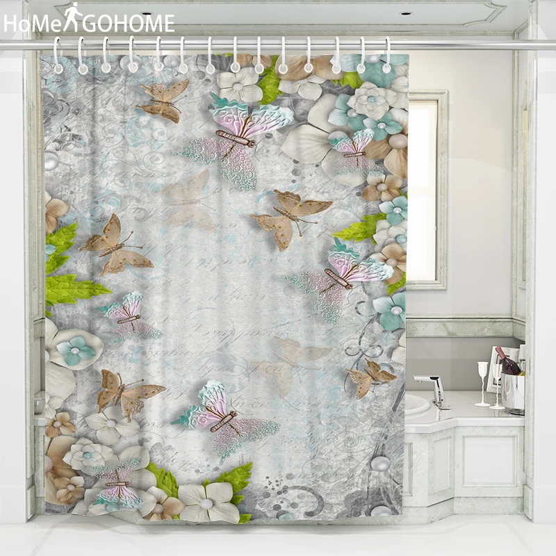 

Bohemian Decorative Butterfly Shower Curtain 3D Printing Bathroom Curtains Colorful Eco-friendly Washable Bath Shower Curtains