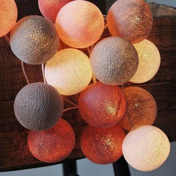 

20pcs/set Cotton Ball Wave String Lights Fairy lamp LED Battery Powered Lighting Party Wedding Holiday Music Festival Decor Sale