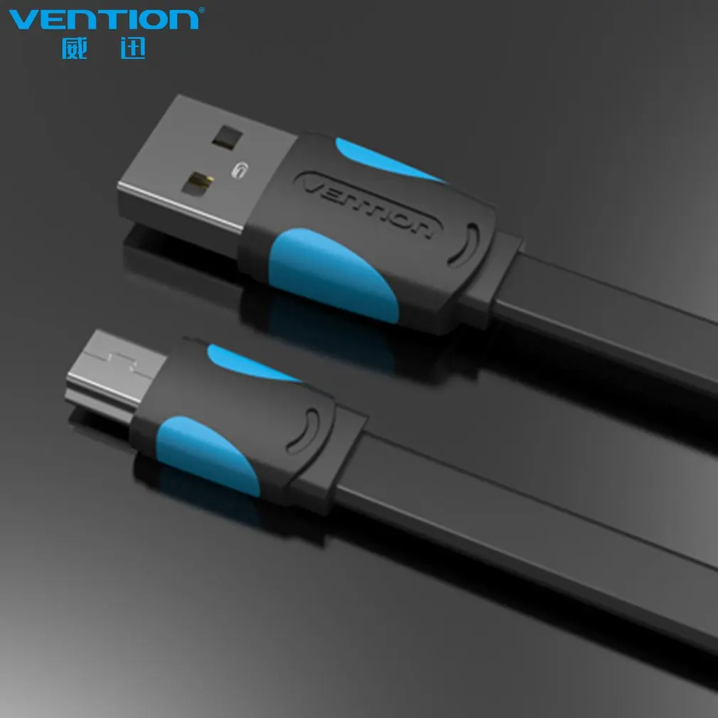 VENTION Дата-кабель USB 2,0 штекер к Мини USB кабель синхронизации заряднеое устройство для MP3 MP4 камеры мобильного телефона высокоскоростной плоский кабель