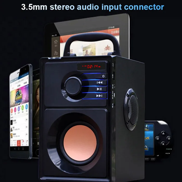 Горячая мини беспроводной Bluetooth динамик деревянный сабвуфер Mp3 Play FM радио портативный компьютер
