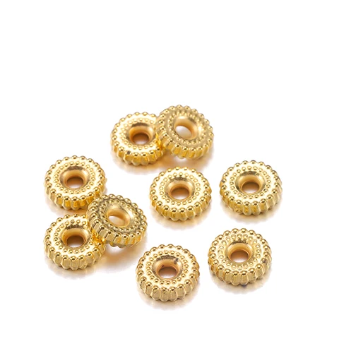 8mm Gold Rhodium CCB Material Spacers Loose Beads for Bracelet Necklace Jewelry Making Findings