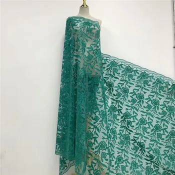 

2020 New Designs African Milk silk Lace Fabric High Quality Lace Material French Embroidered Tulle Lace Fabric With Sequins