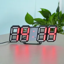 3D светодиодный цифровой настольные часы для украшения дома и офиса USB зарядка электронные настольные часы с батареей спальня настольные часы настенные часы