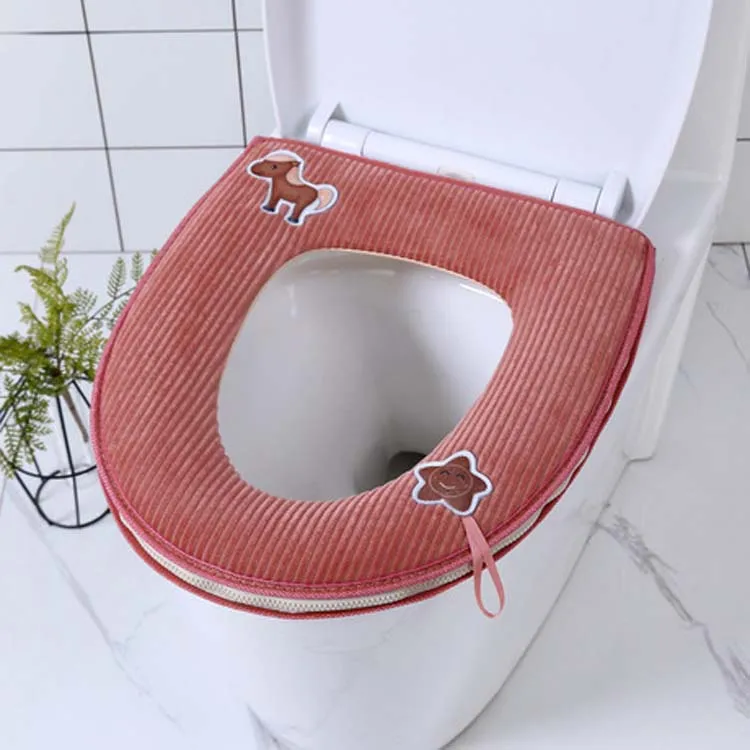 Теплый мягкий чехол для унитаза, накладка на сиденье, ручка на молнии, тип wc, сиденье для унитаза, чехол, коврик, аксессуары для ванной комнаты, хлопок, кожа