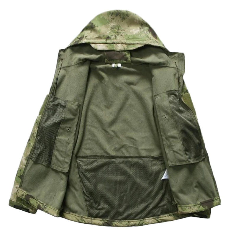  Tactical Softshell Camouflage Jacket Set Men Army Windbreaker Waterproof Hunting Clothes Set Milita