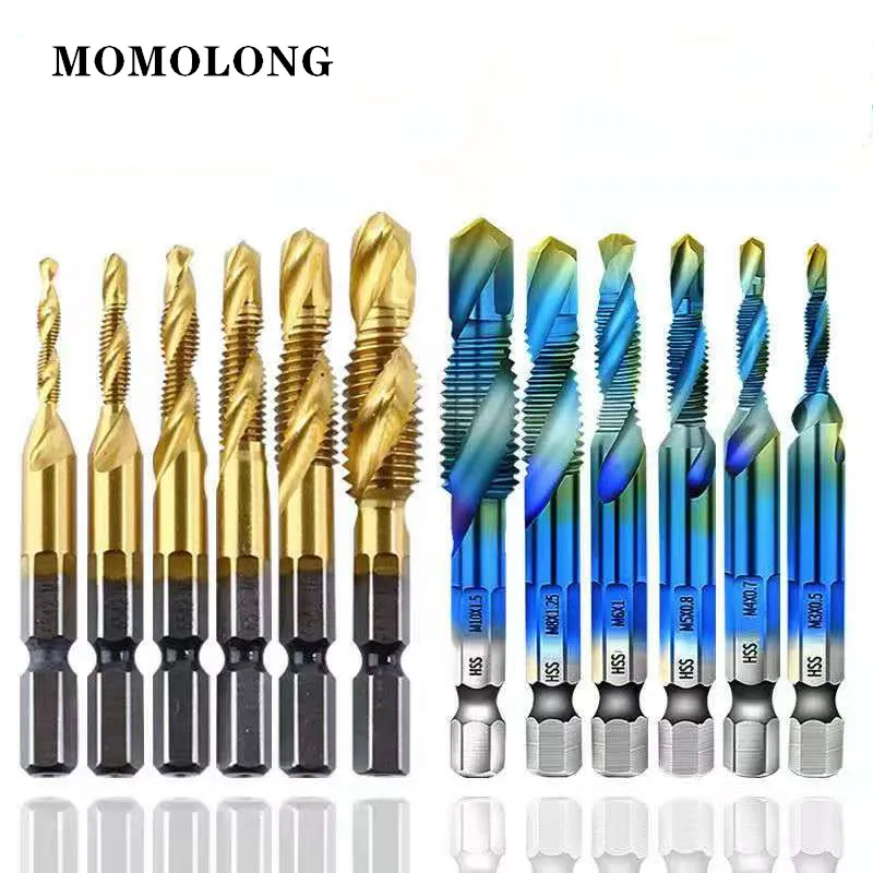 M3 M4 M5 M6 M8 M10 Tap Drill Bits 1/4 Hex Shank Machine Hand Taps Titanium Coated HSS Drilling Tap Bits Thread Screw Tools M3 M4 M5 M6 M8 M10 Tap Drill Bits 1/4 Hex Shank Machine Hand Taps Titanium Coated HSS Drilling Tap Bits Thread Screw Tools