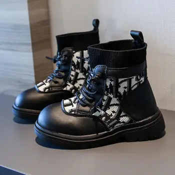 

Children Fashion Boots Girls Chelsea Boots Boys Snow Boots PU Leather Sneakers Baby Kids Ankle Boots 2020 New Brand