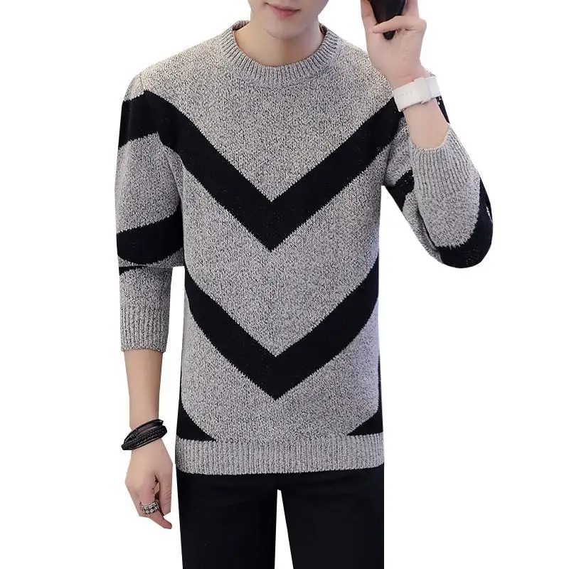 

Casual Long Sleeve Crew Neck Sweater Autumn Winter Pullover Knitted Shirt XXXL Mens Casual Clothes Couple Christmas Sweaters 3XL