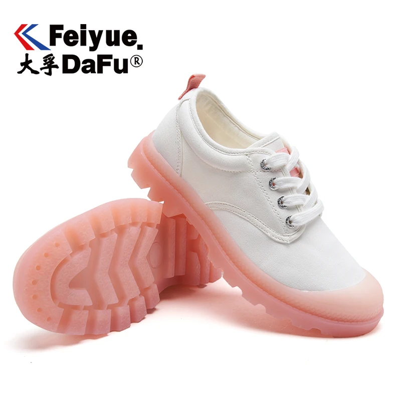 Feiyue/парусиновая обувь; коллекция 8226 года; Вулканизированная обувь; женская прозрачная подошва; эластичная стелька; 3 цвета; модная Нескользящая дышащая повседневная обувь