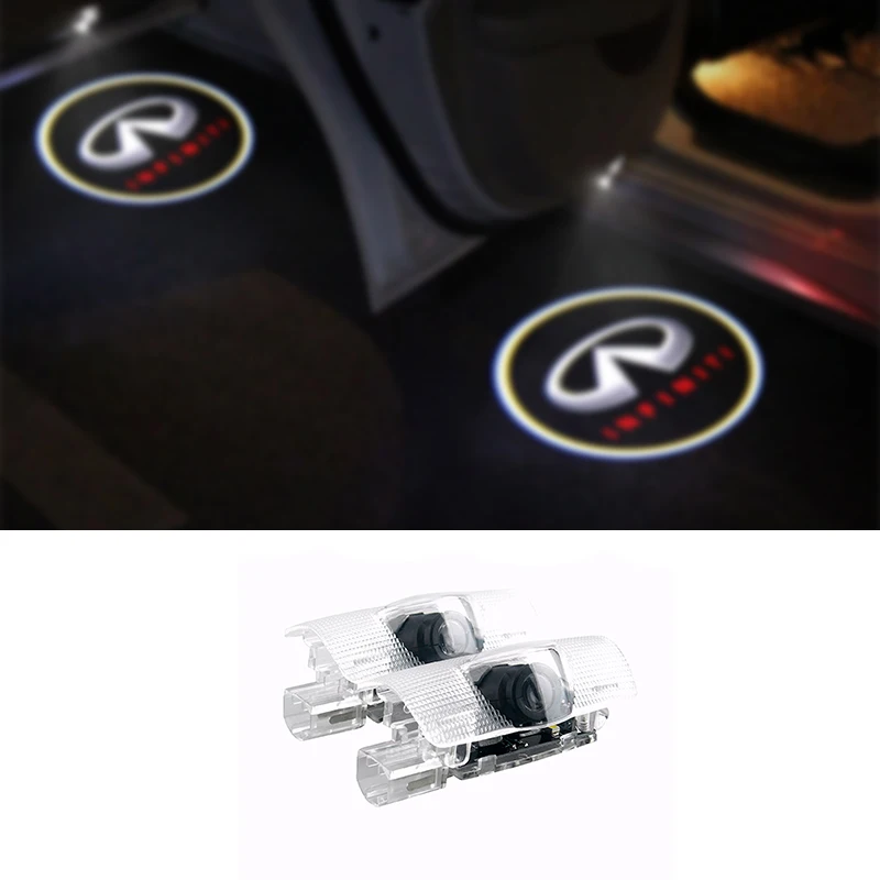 2 шт. подсветка дверей автомобиля для Infiniti Q30 Q50 Q60 Q70 QX50 QX56 QX60 QX70 QX80 Добро пожаловать свет лампа-проектор логотипа авто аксессуары - Испускаемый цвет: 4-1
