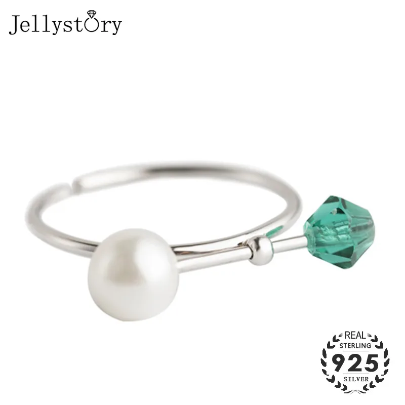 Модные ювелирные изделия Jellystory из серебра 925 пробы кольца с натуральным жемчугом