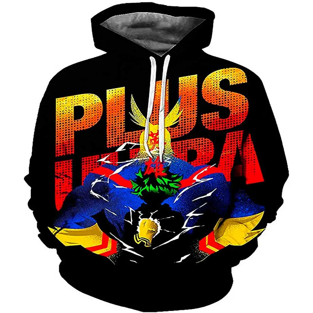 

New My Hero Academia Plus Ultra 3D Hoodies Men Cartoon Funny Hoodie Cosplay Costume Sweatshirt Streetwear Fashion Jacket