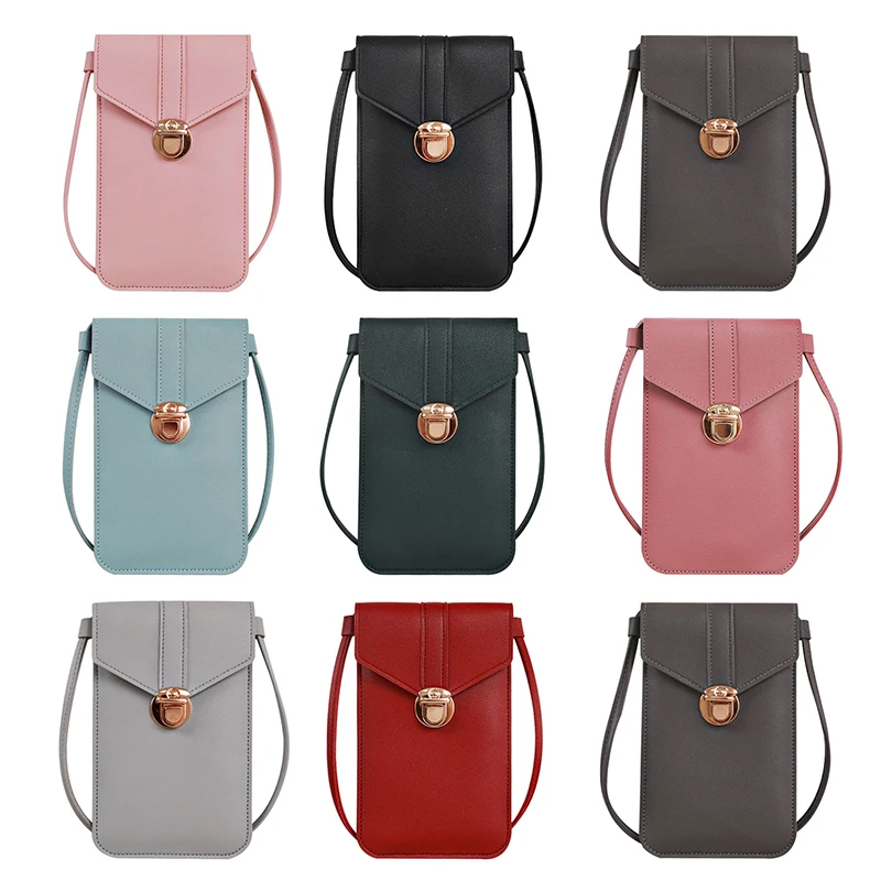 Gran venta Cartera con pantalla táctil del teléfono móvil para mujer, Mini bolsa de mensajero de cuero PU, bolso con correa para el hombro, 2021 Zn7mzGzQKml